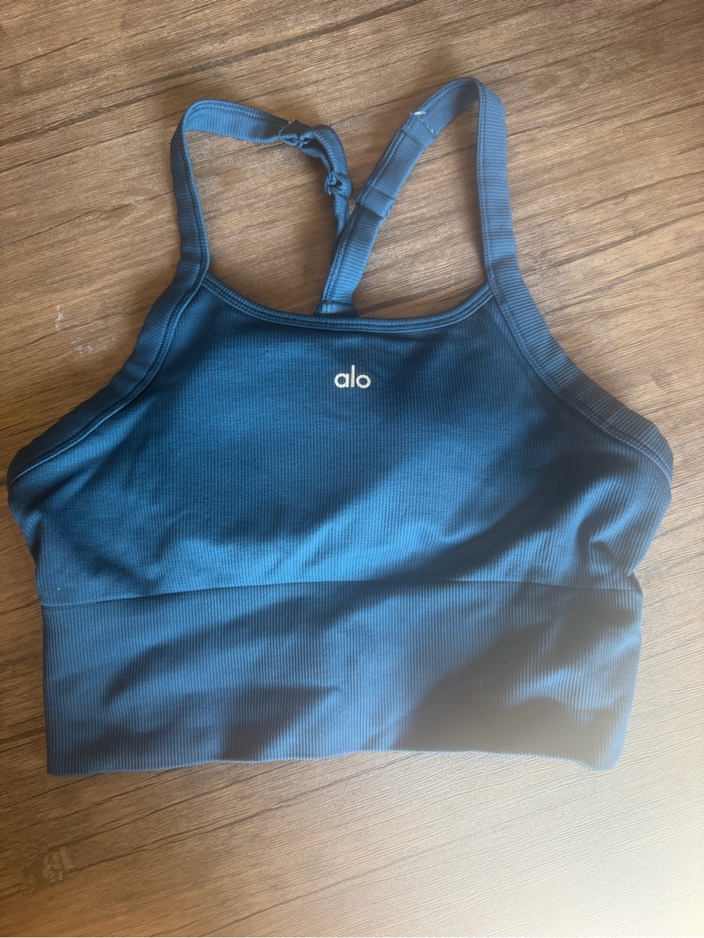 ALO Favorite Ribbed Bra Tank In Eclipse Blue